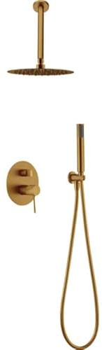 IMEX - Infälld dusch set tak, Monomando Dusch Kit 2-vägs - LINE TOP SERIE Guld Borstad - GPQ038/OC
