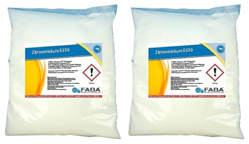 FABA Zitronensäure, Entkalker, Reiniger, E330, Acid, lebensmittelqualität 2 x 5 kg im Beutel