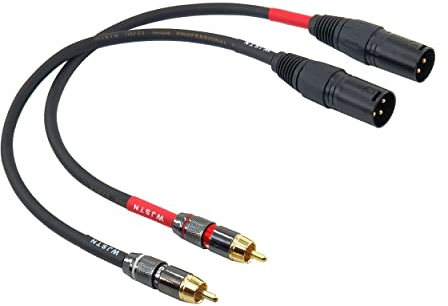 WJSTN Cavo RCA a XLR, cavo XLR maschio a RCA maschio, cavo audio HiFi maschio RCA a XLR maschio, 4N OFC 20AWG schermato doppino intrecciato in rame senza ossigeno, confezione da 2 (0,9 m)