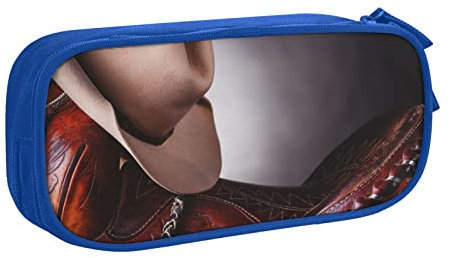BAAROO Pferd Sattel mit einem Cowboyhut Wild Bleistift Fall Große Kapazität Stift Marker Box Make-up Tasche Polyester Schreibwaren Organizer mit für SCH, farbe, 5.0cm*10.5cm*20.5cm, federmäppchen