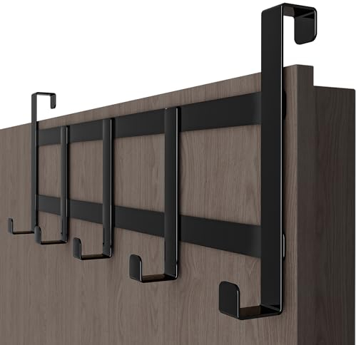 Menz ganci porta, inox - attaccapanni nero, salvaspazio - ganci appendiabiti da porta moderni, appendi abiti per porte, installazione semplice