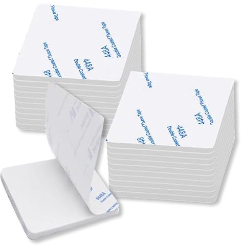Piacolnic 200 Pièces Adhesif Puissant Ruban Mousse, Double Face Extra Fort, Adhésives en Mousse de Double Face, Carrés Patin Adhesive Double Face Adhésif de Montage Sur le Sol Portes Verres Métal