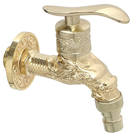 Wasserhahn Waschmaschine Retro-Imitat In Drachenform Goldener Waschmaschinen-Wasserhahn Mopp-Pool 1/2-Zoll-Schnittstelle In Die Wand Schnell Zu Öffnender Wasserhahn-Auslauf