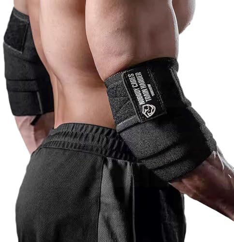 TAVIEW Ellenbogenbandagen für Gewichtheben, 119,4 cm, elastische Ellenbogenbandage & Kompression, Powerlifting, Fitness, Cross-Training & Gym Workout – Ellenbogenriemen zum Gewichtheben