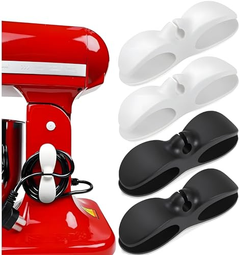 4 Pack Upgraded Cord Organizer for Kitchen Appliances with Self Adhesive Mount - Stick On Cord Organizer for Appliances, Cable Cord Holder Cord Winder for Pressure Cooker, Blender, Mixer, Toaster