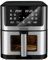 LEHMANN Friggitrice ad aria calda 8 l, 1800 W, con finestra di visualizzazione, controllo della temperatura fino a 200 °C, 12 programmi, timer, antiaderente, grigliare, cuocere e friggere con