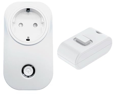 Fernbedienbare Steckdosen, ECO-NEWLEAF Kinetic Fernbedienungssteckdose, 13A kabellose Steckdose mit selbstbetriebenem Fernbedienung für Haushaltsgeräte, Fernsteckdose mit 30 m Reichweite (Pack of 1)