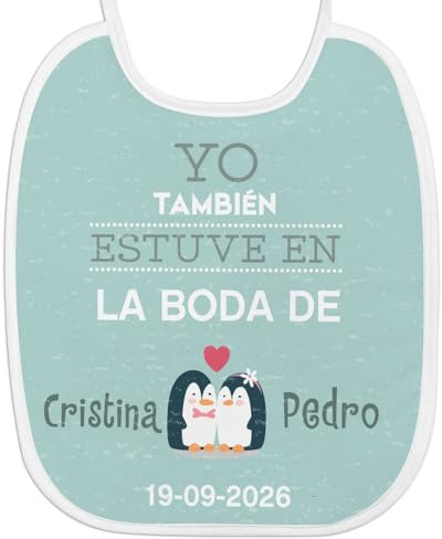 Wanapix | Babero Personalizado Bebe | Regalo Original Invitados Boda | Babete | Interior Suave | Regalo Original | 18x22 cm | Estuve en la boda