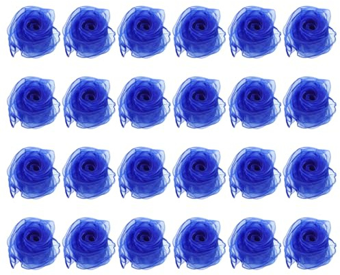 PATIKIL Jongliertücher, Chiffontücher für Tanzen 24 Stück Bunte Tücher 60x60cm Quadratische Seidentücher für Spiel Magie Musik Tanzen Party Aktivitäten Zubehör Dekoration, Blau