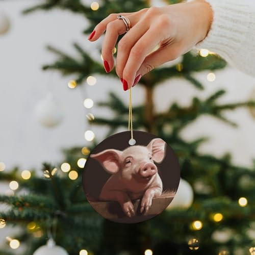 Weihnachtsschmuck 2024 Weihnachtsbaum rund Keramik Anhänger lächelnd lustige Weihnachtsanhänger Hängende Weihnachtsbaum Dekoration für Zuhause Neujahr Party Supplies Geschenke