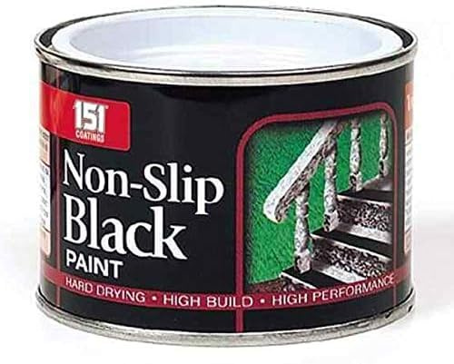 GSV Essentials 151 Coatings Non-Slip Matt Black Paint, Quick Drying, Non-Drip, Durable and Long Lasting Performance, Easy To Use, Ideal for Wood, Metal, Concrete, Indoor & Outdoor Use (180 ml)