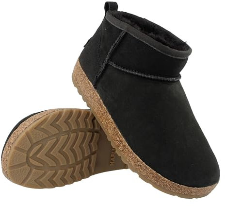 HAFLINGER Lammfell Leder Boots Elsa Outdoor Stiefel unisex Schwarz (Schwarz 3), Gr 41