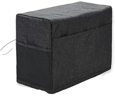 MQOYDCHL Symaskinväska Symaskinöverdrag med förvaringsfickor universal för stickning saxar pressarfötter inhemsk symaskin skyddande för symaskiner, Svart, En storlek