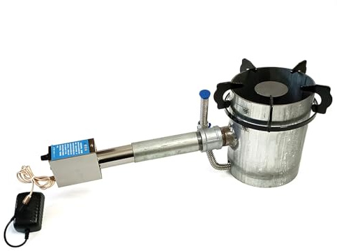 Langjiee Brûleur à Huile Usagée, Vieux Moteur, Poêle à Huile, Four De Chauffage, Kit D'outils De Combustion D'huile Usée avec Souffleur électrique