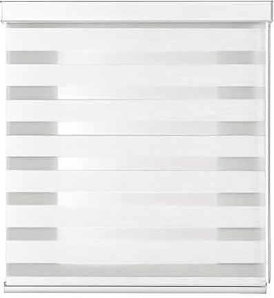 Tenda a Rullo NIGHT AND DAY Doppio Strato Giorno e Notte Premium Con Cassonetto Bianco E Catenella In Alluminio Tenda Per Finestra o Porta Protezione Solare Varie Misure E Colori (Bianco001, 180x300)