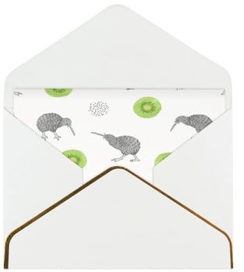 Hnnkloy Geburtstagskarte, nahtloses Muster, Aquarell, Kiwi-Vogel, Kiwi, Wildtier, Kiwi, Wildtier, Natur, Kiwi-Grußkarte,Weiß