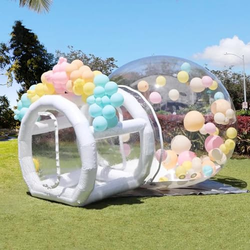 Cabane à bulles gonflable transparente en PVC avec ventilateur de 750 W et pompe de 600 W - Tente transparente pour fêtes, mariages, anniversaires