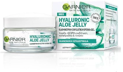 Garnier Skin Active Jelly feuchtigkeitsspendende Gesichtscreme mit Hyaluronsäure und Aloe Vera, leichte und erfrischende Textur, für normale oder Mischhaut, 50 ml (1 Stück)