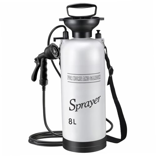 Yeory Douche Portable pour Le Camping, Douche de Camping Portable 8L, avec 10 Modes tête de pulvérisateur et Tuyau 9, 84 Pieds, Pompe Camp en Plein air pour la randonnée