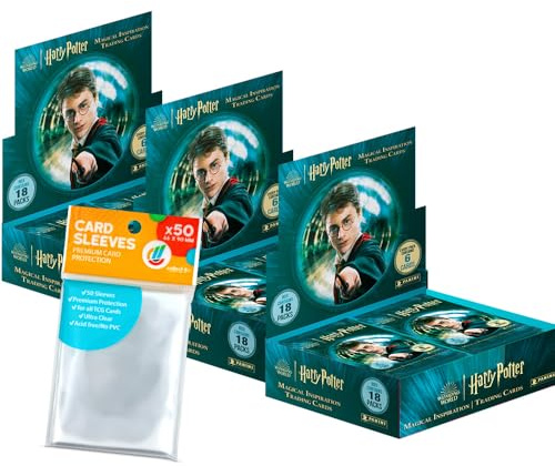 Bundle mit Harry Potter Magical Inspiration (2025) Trading Cards - 3 Display (54 Booster) + Exklusive Collect-it Hüllen