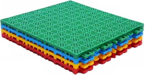 Tappetini modulari ad incastro, piastrelle for campi sportivi all'aperto, pavimentazione for patio, piscina, lavanderia, capannone, garage, rimorchi(Red)
