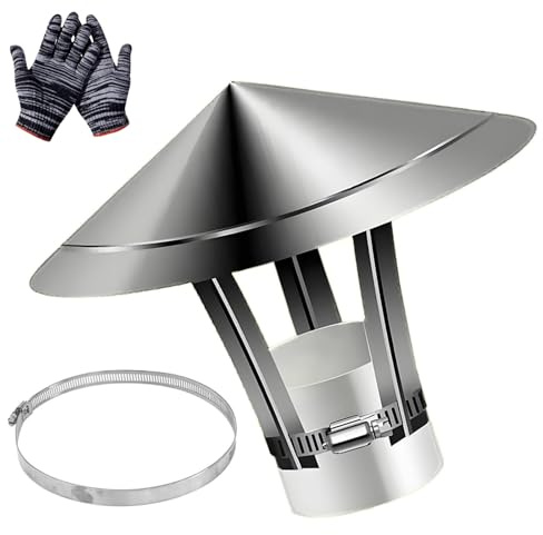 201 Stainless Steel Chimney caps and cowls,60/80/90/100/150/180/250mm Rain Cap for Chimneys,Weatherproof Roof Chimney Cover for Outside,Fireplace,Wood Burning Stove Pipe(180 mm/7.09 in)