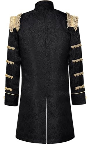 Generisch Karneval Kostüm Elegantes Europäisches Hof Cosplay Kostüm mittelalterliches Edelmann Outfit für Männer Bühnenauftritt historische Nachstellung Black XL