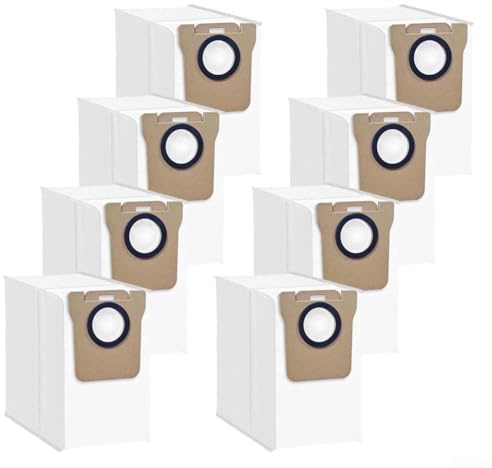 MeevrgR 8 Pack Dust Bags for Xiaomi Robot Vacuum H40 OV51-3.5L Large Capacity Automatic Emptying Station Bags - High Efficiency Filtration Vacuum Cleaner Refills