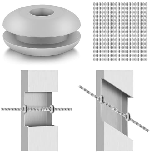 BildeeMait Cable Grommets 18 532 Metal Posts, Moisture Proof Protective Sleeves Outdoor Railing Systems, Install Grey 50 Pack