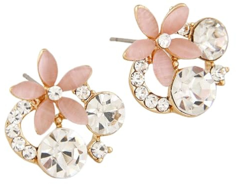 Korean Chrysanthemum Rose Flower Earrings, Exaggerated Statement Crystal Pearl Fashion Jewellery for Women