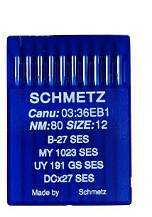 Schmetz Industrienähmaschinennadeln: B-27 SES Overlock-Kugelspitze (Jersey), Packung mit 10 Stück, Größe: 80/12 (Einzelpackung) – Kaufen Sie 2 und erhalten Sie 3. Gratis! + Nadeleinfädler