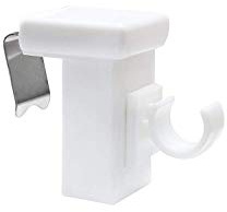 dekondo - 20x Fensterhaken Dekohaken Fensterclip für Fensterdekoration Weiß - Fensterdicke: 10-27mm - Ideal zum Einlegen von Gardinenstangen bis 10mm Durchmesser