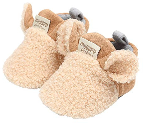 TMEOG Unisex-Baby Krabbelschuhe Winterschuhe Wollschuhe Neugeborenes Stiefel Booties Gefütterte Boots für Baby 0-18Monate