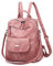 UBAYMAX Sac à Dos en Cuir Femme, Rose Sac a Dos Loisir avec Multipoches Bretelles pour Femmes, étanche Sac à Dos Convertible à Tote Bandoulière Femme Dame Sac Pratique avec Fermeture Eclair (Rose)