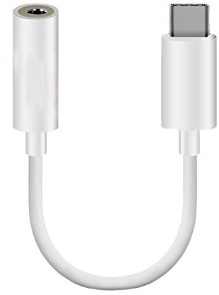 MOELECTRONIX USB 3.1 Typ-C Headset Klinke passend für Sony Xperia 5 | USB-C auf 3.5mm Kopfhörer Anschluss| Buchse Aux-IN Audio Adapter Kabel WEIß