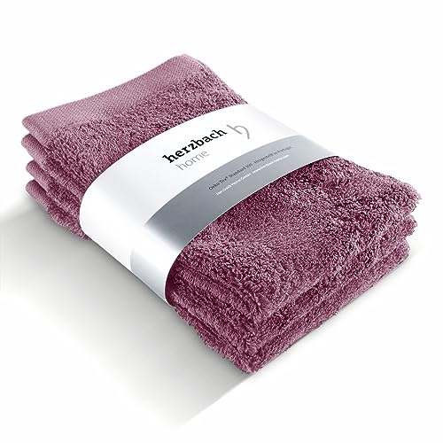 herzbach home Juego de 3 Toallas para Invitados 30 x 50 cm (Malva), Suave & Toallas absorbentes para huéspedes de Primera Calidad - 100% algodón Natural