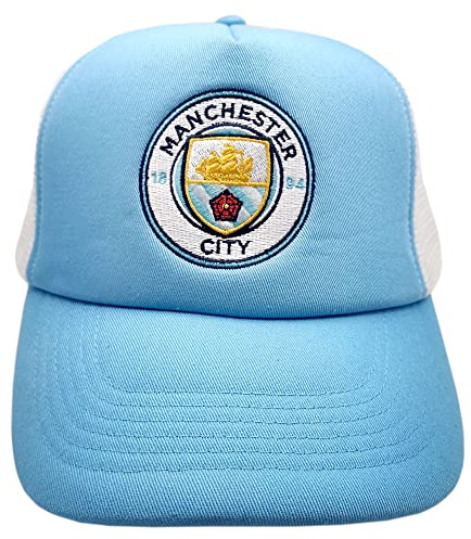 Manchester City FC Man City Trucker Snapback Baseball Cap Sky keps, vuxen unisex, blå vit (flerfärgad), en storlek
