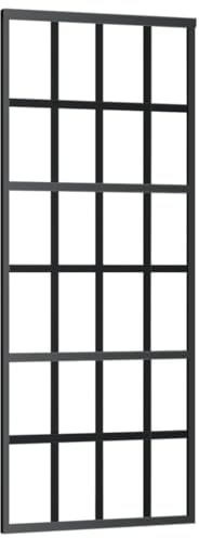 vidaXL Porta Scorrevole in Vetro ESG e Alluminio 76x205 cm Nera