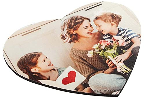 Tapis de Souris Coeur personnalisé Photo – Tapis Souris Personnalisable en Forme de Coeur de 23x20 cm