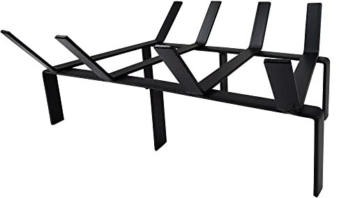 AHUIJ Grilles de cheminée en acier robuste pour poêle à bois, porte-bois de cheminée, support de bois de cheminée ou foyer extérieur (18)