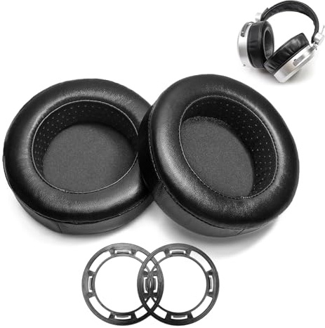 Voarmaks premium fårskinn öronmuffar skumkudde kompatibel med HE400 Hifiman HE500 HE4 HE5 HE6 HE5LE (öronmuffar + monteringsring)