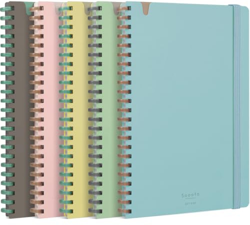 KOKUYO Sooofa Soft Ring Notebook, 0.2 inch (4 mm) Grid Ruled, 80 Sheets, B6 Deformation, Set of 5 Colors (SU-SV748S4)