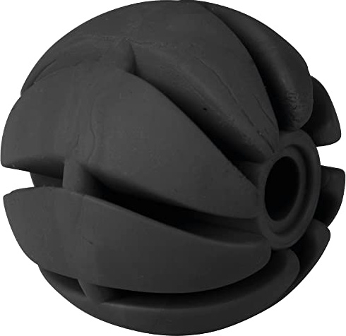 Bestlivings Pelota de juego para perros (negro) de 7 cm de diámetro, paquete de 1 pelota de juego (100% TPE), para cuidado dental, juguete para perros, bola espiral para perros