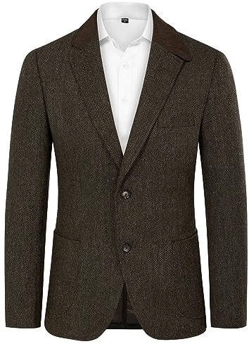 PJ PAUL JONES Mens Blazer Vintage Wool Blend Sport Coat Tweed Suit Jacket