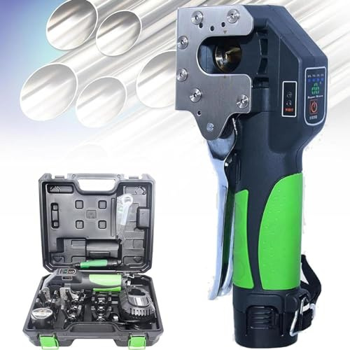 Elektrisches Bördelwerkzeug-Set, 1/4 - 3/4 Kupfer-Bördelgerät, Bördellehre, 45° exzentrisches Bördelgerät, 2000 mAh, inklusive Rohrbieger, Schneider und Reibahle (Color : 9Collets)