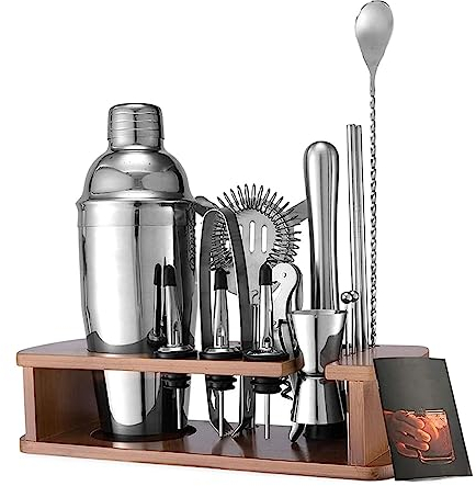 Cocktail Set Geschenke 16-teiliges Cocktail-Set Mit Ständer, Cocktail-Shaker-Set, Barkeeper-Set, Bar-Werkzeug Cocktail Shaker Set