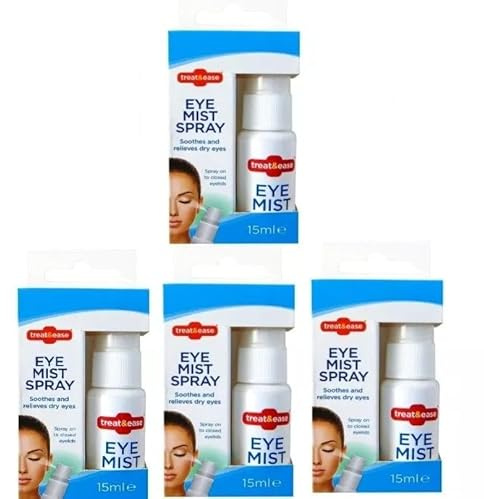 Dry Eye Spray Mist for Dry & Irritated Eyes |15ml | Hydrating Eye Mist | for Tired, Irritated, SOR, Strained Eyelids | Instant Relieves Eye Discomfort (Pack of 4)