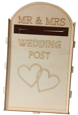 Cassetta Postale Scatola for biglietti di nozze in legno decorativa rustica for decorazioni nuziali, cassetta della posta for matrimoni, cassetta delle lettere for ricevimenti, feste, addio al nubilat