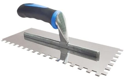 MagiDeal Truelle pour cloisons sèches Truelle pour carrelage Truelle à peigne à encoches carrées Truelle à plâtre Truelle à carrelage pour lisser de, Dent Carrée de 8 Mm