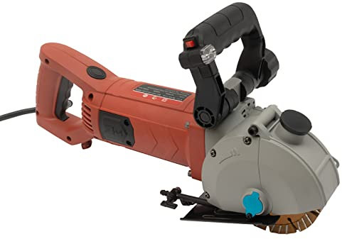 banborba Mauernutfräse mit Leckage-Schutz, 4800W Elektrische Schlitzfräse, 6200 U/min Mauerrillenschneidemaschine mit 5-Stück-Klingen und Wasserpumpe für Bauarbeiten, Dekoration, Abbrucharbeiten